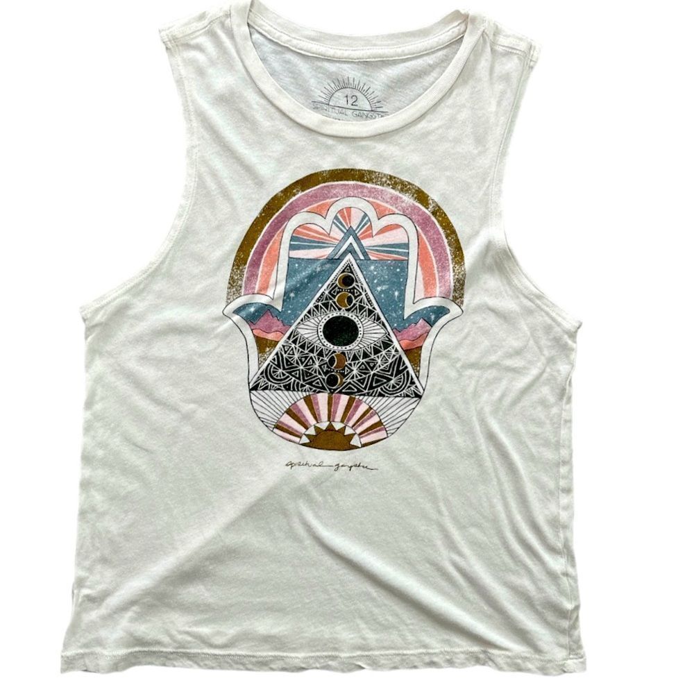 SPIRITUAL Gangster Hamsan Off White Tank Top Girls Size 12​